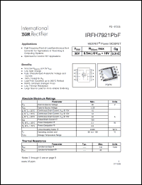 Click here to download IRFH7921PBF Datasheet