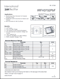 Click here to download IRFH3702TRPBF Datasheet