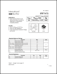 Click here to download IRF7475 Datasheet