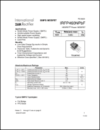 Click here to download IRFP460NPBF Datasheet