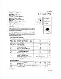 Click here to download IRF9510PBF Datasheet