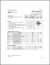 Click here to download IRF7380PBF Datasheet