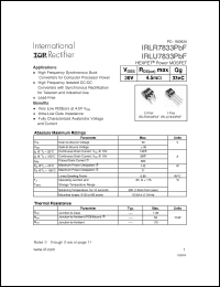 Click here to download IRLR7833PBF Datasheet