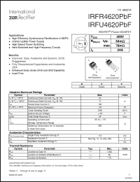 Click here to download IRFU4620PBF Datasheet