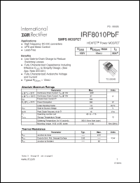 Click here to download IRF8010PBF Datasheet