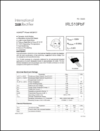 Click here to download IRL510PBF Datasheet