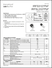 Click here to download IRFSL3107PBF Datasheet