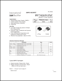Click here to download IRF740LPBF Datasheet