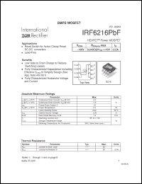 Click here to download IRF6216PBF Datasheet
