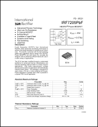 Click here to download IRF7205PBF Datasheet