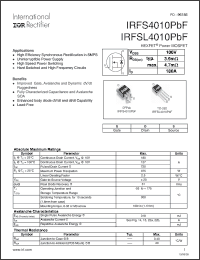 Click here to download IRFS4010PBF Datasheet