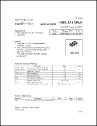 Click here to download IRFL4315PBF Datasheet
