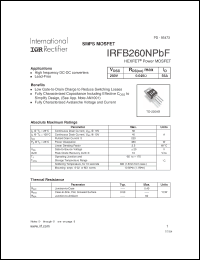 Click here to download IRFB260NPBF Datasheet