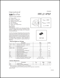 Click here to download IRFL214PBF Datasheet