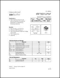 Click here to download IRF7831UPBF Datasheet