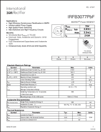 Click here to download IRFB3077PBF Datasheet