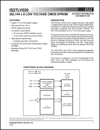 Click here to download IS27LV020-12PL Datasheet