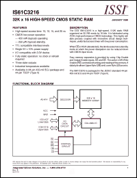 Click here to download IS61C3216-15T Datasheet