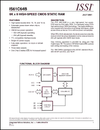 Click here to download IS61C64B-10 Datasheet