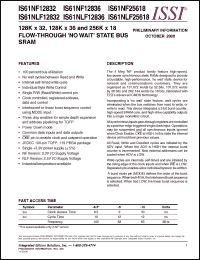 Click here to download IS61NLF12836-10TQI Datasheet