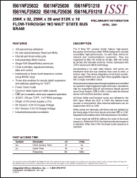 Click here to download IS61NLF25632-10TQI Datasheet
