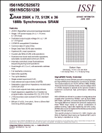 Click here to download IS61NSCS25672-250 Datasheet