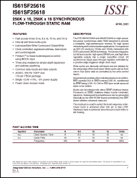 Click here to download IS61SF25618-10TQI Datasheet
