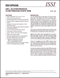 Click here to download IS61SF6436-10TQI Datasheet