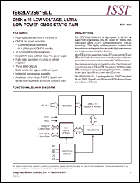 Click here to download IS62LV25616LL-85MI Datasheet