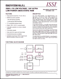 Click here to download IS62VV25616L-10M Datasheet
