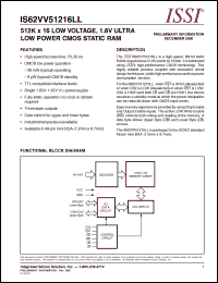 Click here to download IS62VV51216LL-85M Datasheet