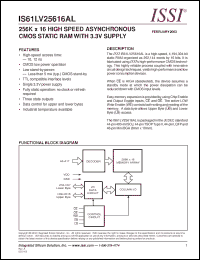Click here to download IS61LV25616AL-12T Datasheet