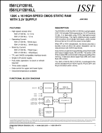 Click here to download IS61LV12816L-8B Datasheet