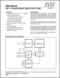Click here to download IS61C6416 Datasheet