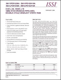 Click here to download IS61LPD51236A-250TQ Datasheet