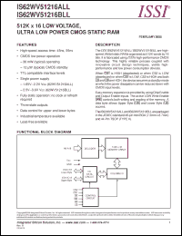 Click here to download IS62WV51216BLL-70XI Datasheet