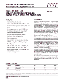 Click here to download IS61LPS51218A-200B2I Datasheet