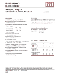 Click here to download IS42S16800D-6TLI Datasheet