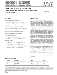 Click here to download IS61LF102418A-7.5TQI Datasheet