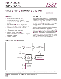 Click here to download IS61C1024AL-12J Datasheet