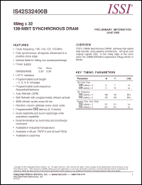 Click here to download IS42S32400B-7TL Datasheet