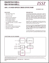 Click here to download IS64WV6416BLL-15BLA3 Datasheet