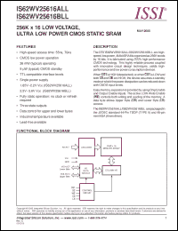 Click here to download IS62WV25616BLL Datasheet