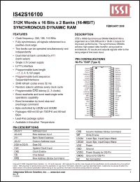 Click here to download IS42S16100-7BLI Datasheet