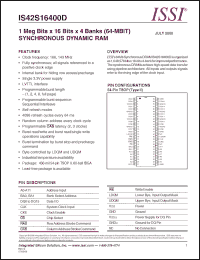 Click here to download IS42S16400D Datasheet