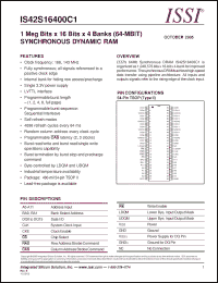 Click here to download IS42S16400C1-7TLI Datasheet