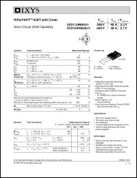 Click here to download IXSH24N60AU1 Datasheet