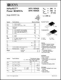 Click here to download IXFK100N25 Datasheet