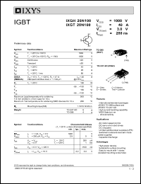 Click here to download IXGT20N100 Datasheet