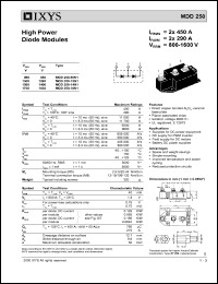 Click here to download MDD250-16N1 Datasheet